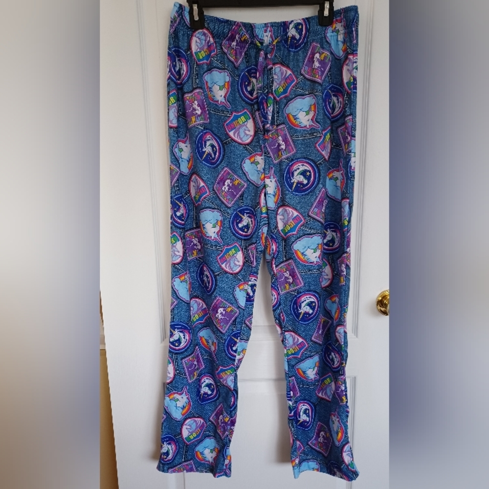 MENS BRIEFLY STATED SLEEP/LOUNGE PANT NOVELTY UNICORN SIZE MEDIUM ONE BUTTON FLY